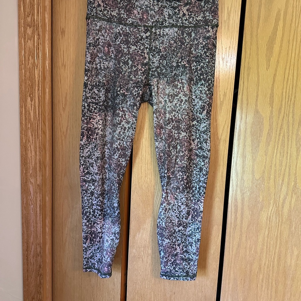 Fabletics Pink and Green Leggings Athletic Stretch